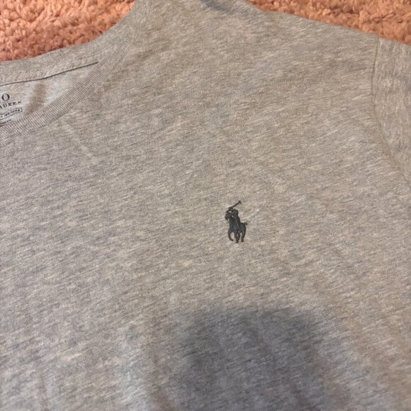 Polo Ralph Lauren VNeck TShirt Mens 2XB Gray Short Sleeve SUPER SOFT 100% Cotton - Picture 2 of 6